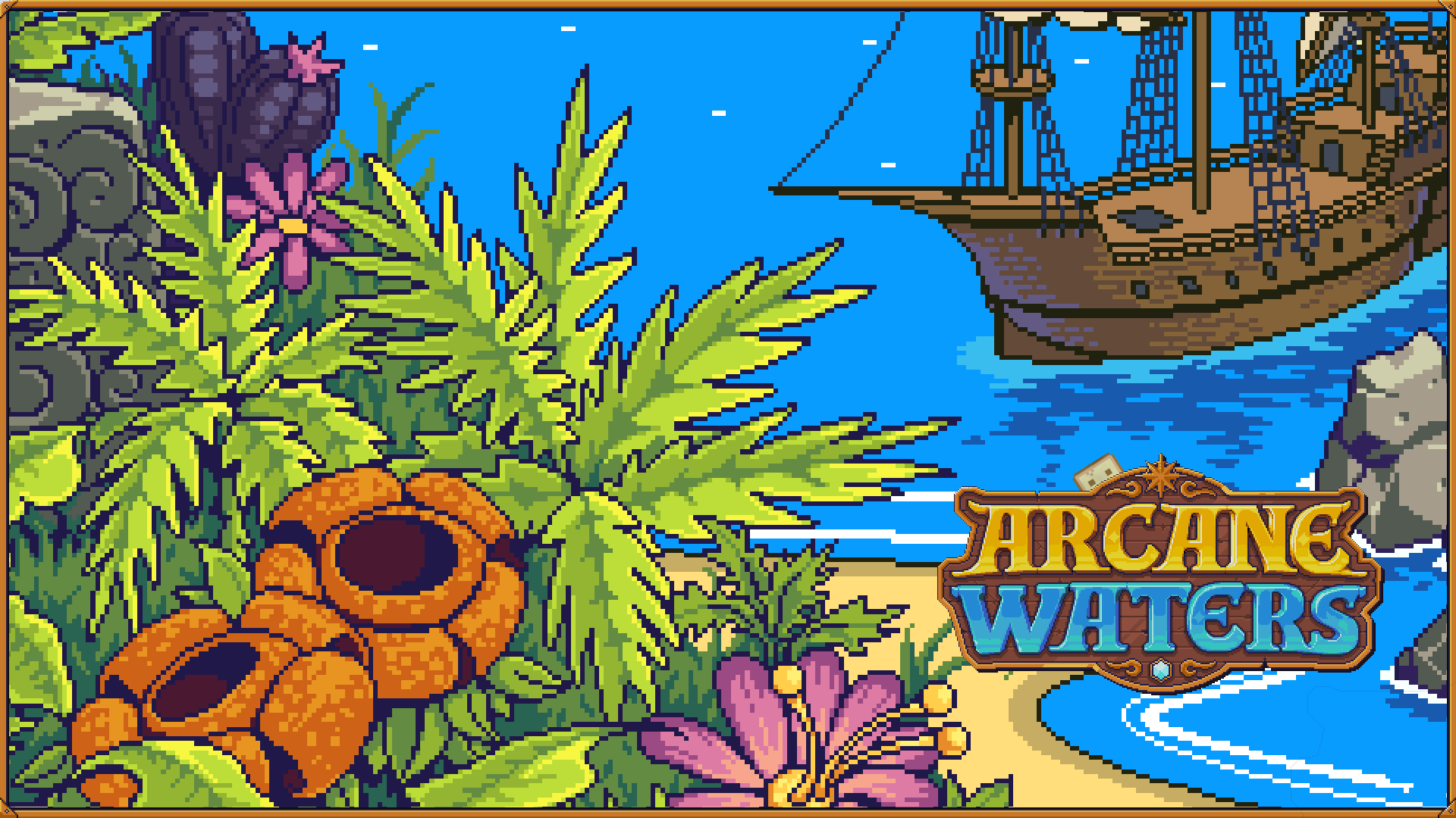 Flowers & Ship Background